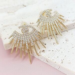 Nordstrom Savvy Cie 14K Plated Swarovski Crystal Evil Eye Earrings.